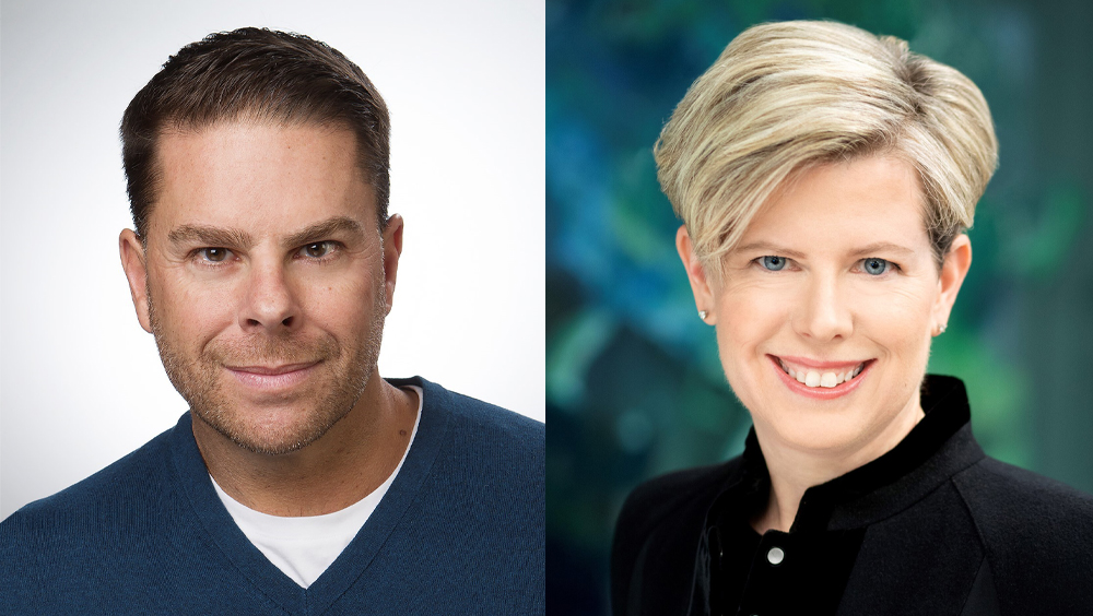 Headshots of a man and a headshots of a women display side by side.