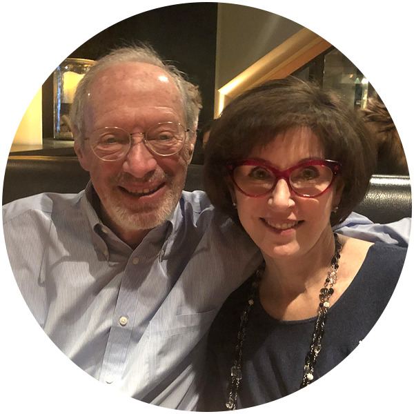 Portrait of senior couple in a restaurant.