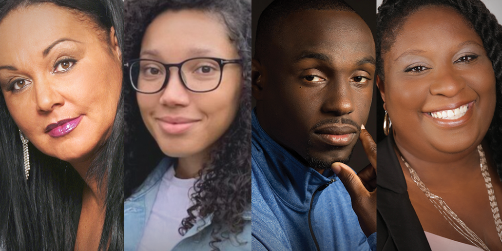 A collage that shows the headshots of Liberty Silver, Crystel Campbell, Gavin Smellie, and Kearie Daniel