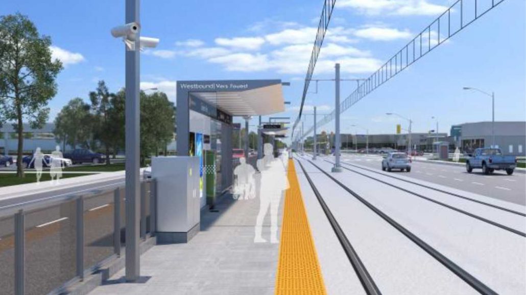 Metrolinx’s rendering of Golden Mile LRT Stop at Eglinton Avenue and Warden. 