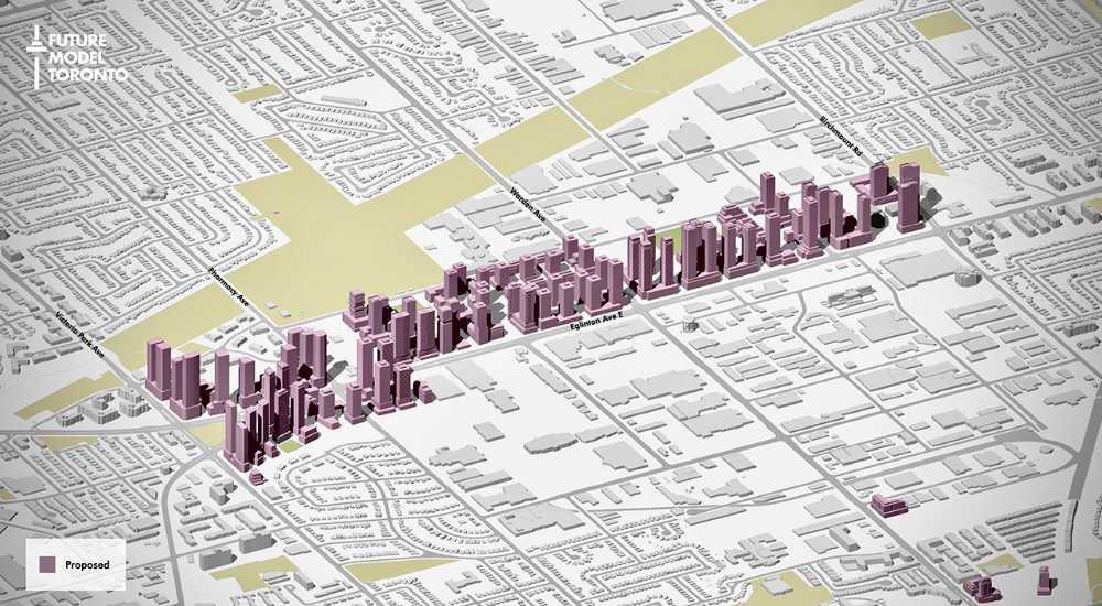 Computer rendered map of developments along the Golden Mile 