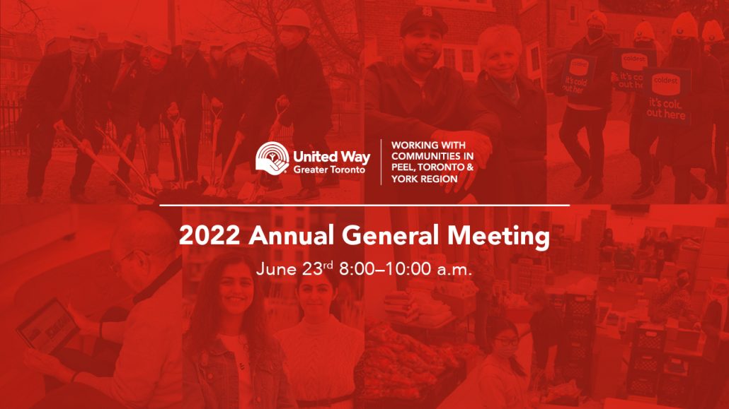Red graphic with copy: 2022 Annual General Meeting, June 23, 8:00-10:00 a.m. 