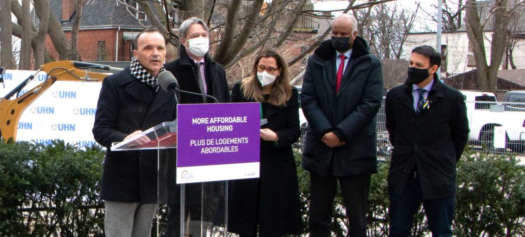 UWGT CEO Daniele Zanotti speaks about affordable housing at the ground-breaking for Social Medicine Initiative in Parkdale.