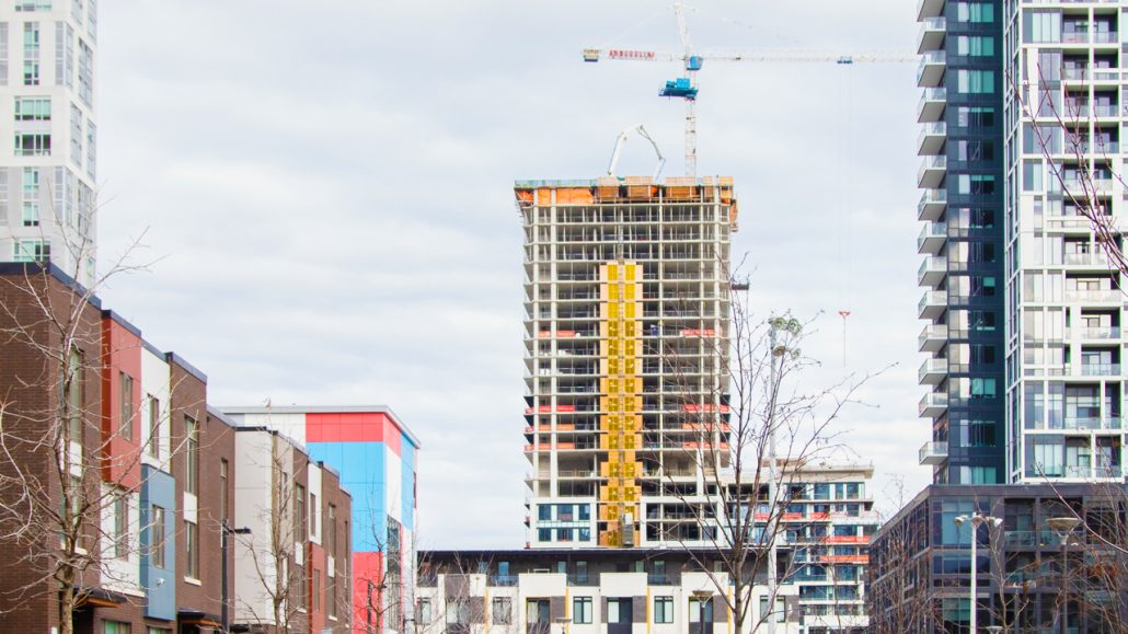 A high-rise building under construction