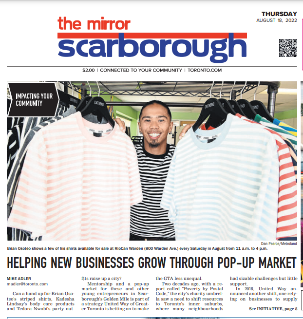 Newspaper article cut out of ILEO Entrepreneurs on the front cover of the Scarborough Mirror
