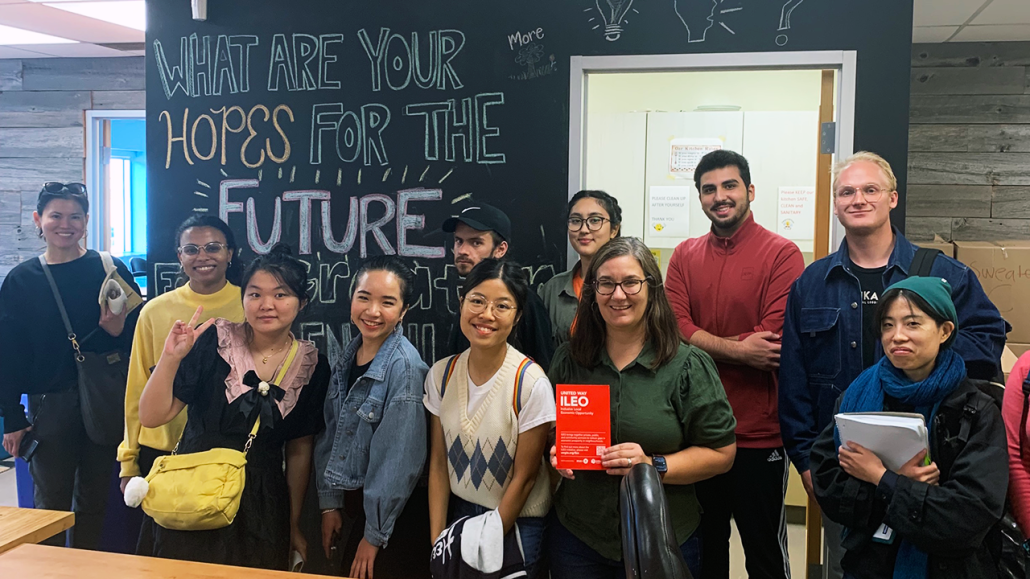 Student journalists from Centennial College who worked on a newspaper all about the Inclusive Local Economic Opportunity (ILEO) initiative.