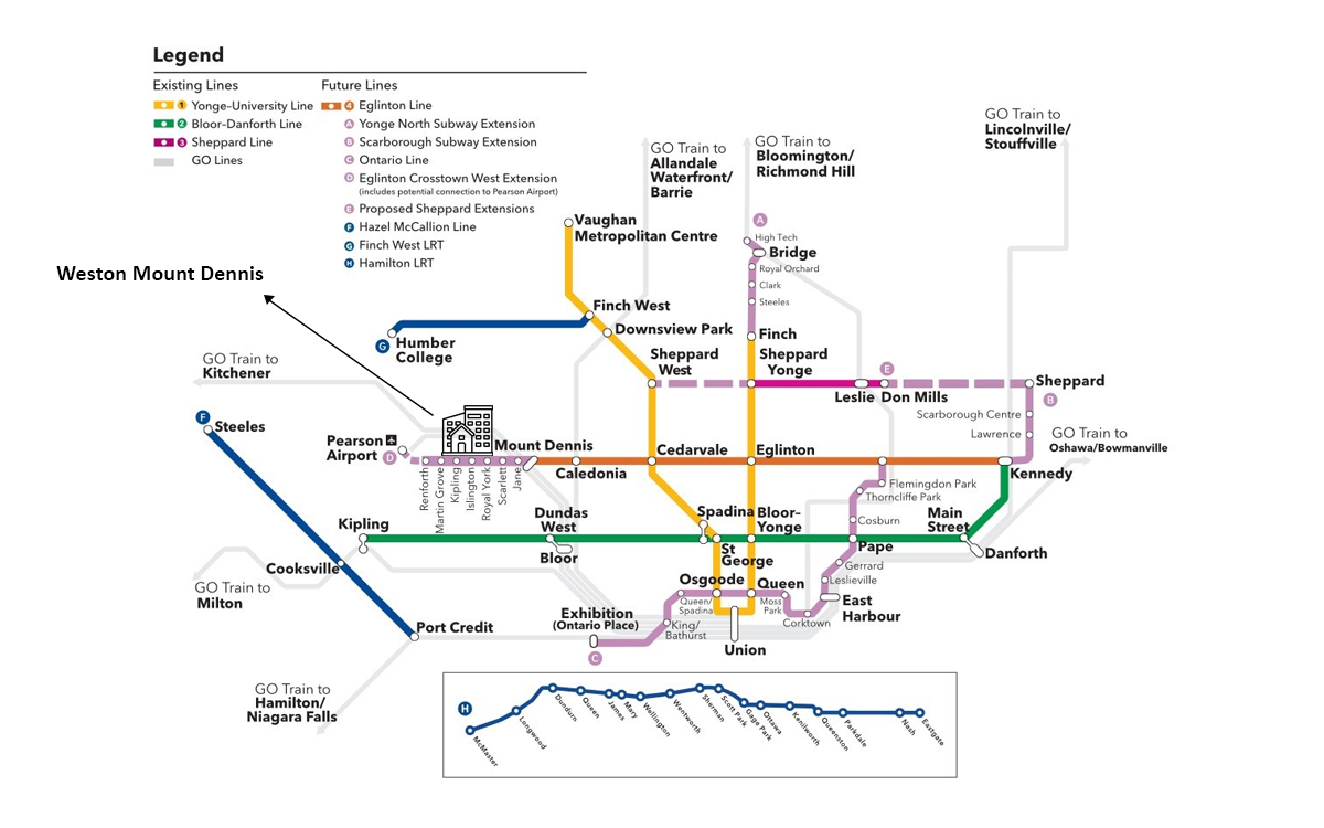 Base Map of Ontario’s Priority Transit Projects in the Greater Golden Horseshoe Region by Ontario Ministry of Transportation.