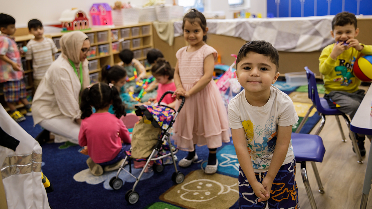 Children play at the Thorncliffe Park Community Hub.