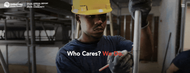 Animated gif of website