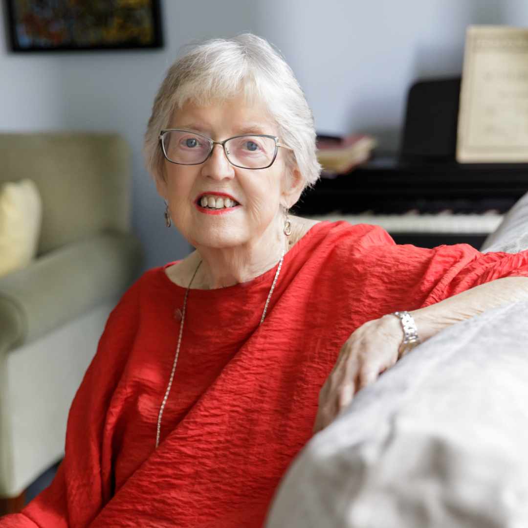 Portrait of Nancy in her living room